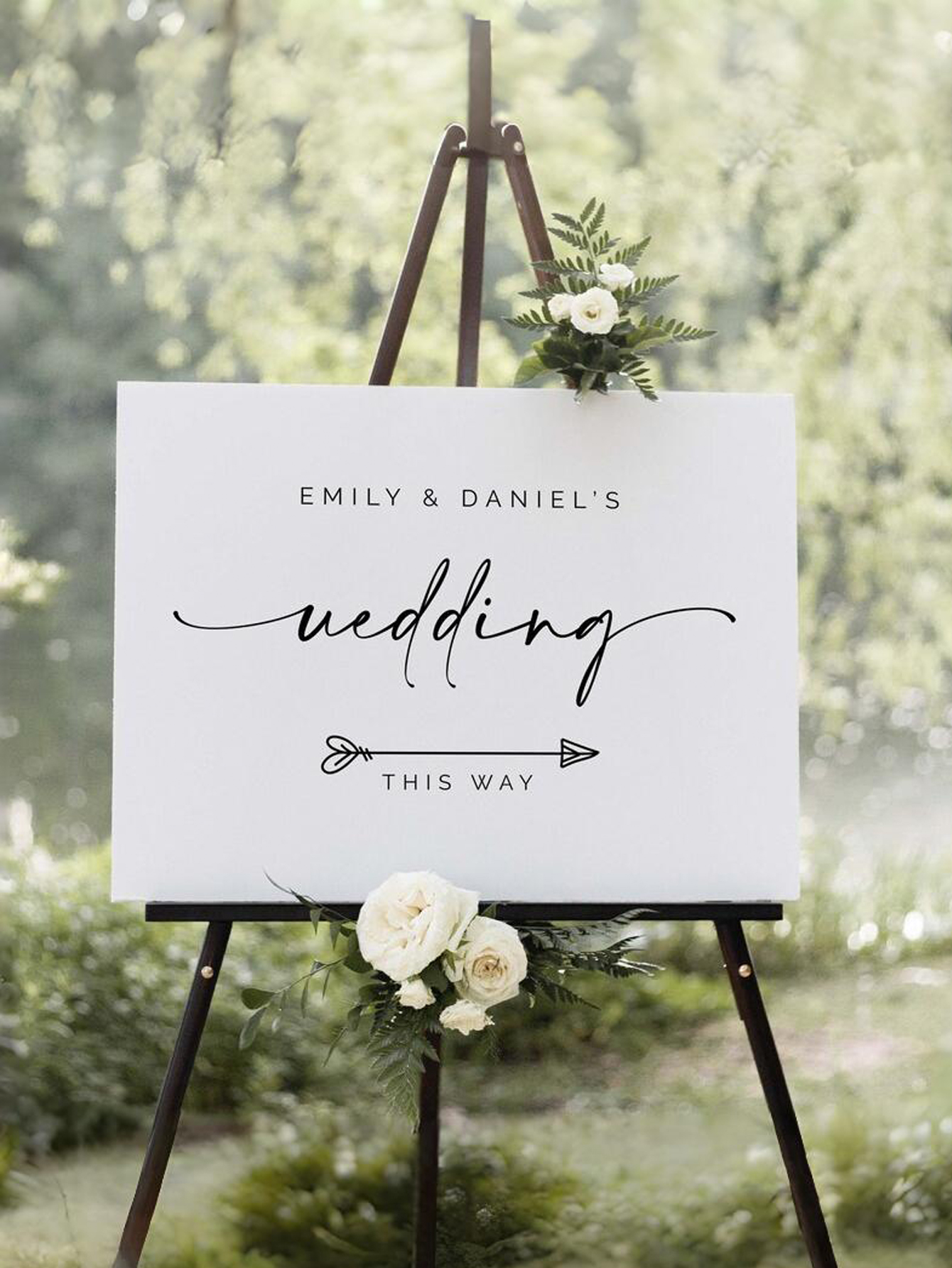 Personalized Wedding Direction Arrow Sign